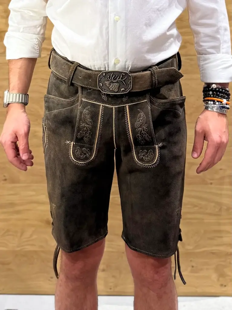 Spieth & Wensky Lederhose - Basic mit Gürtel in nutria