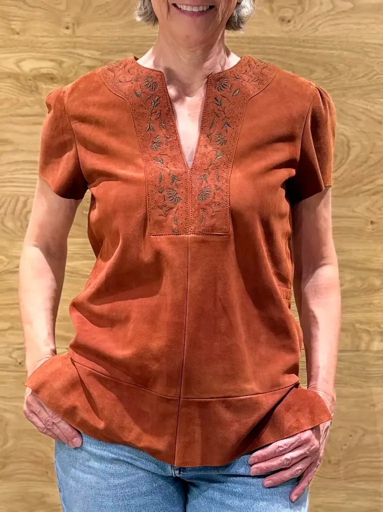 Meindl Lederbluse - Marra in terrakotta