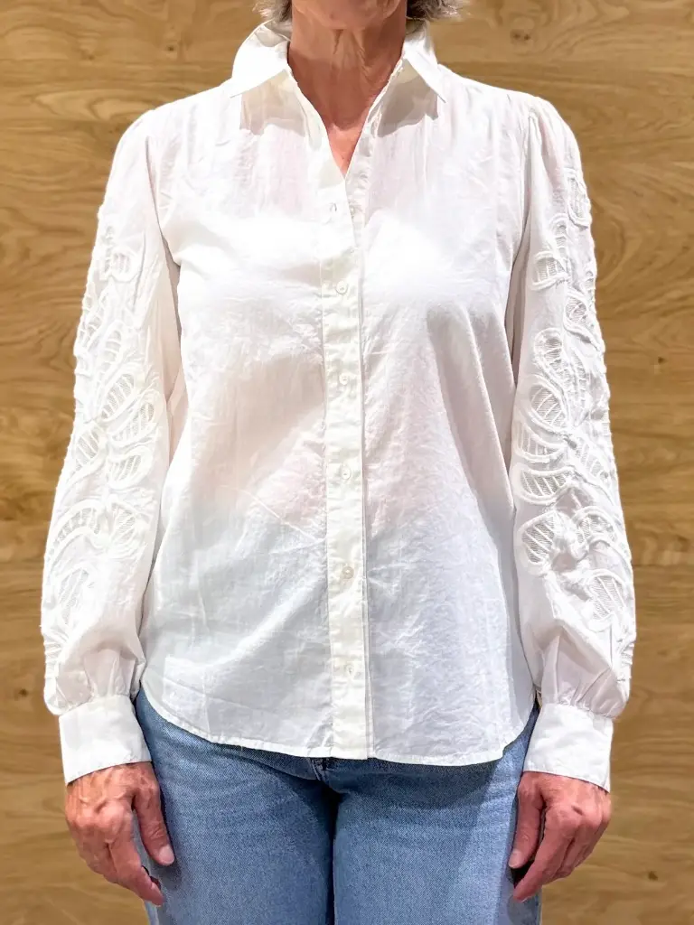 Hartford Bluse - Cherry in weiss