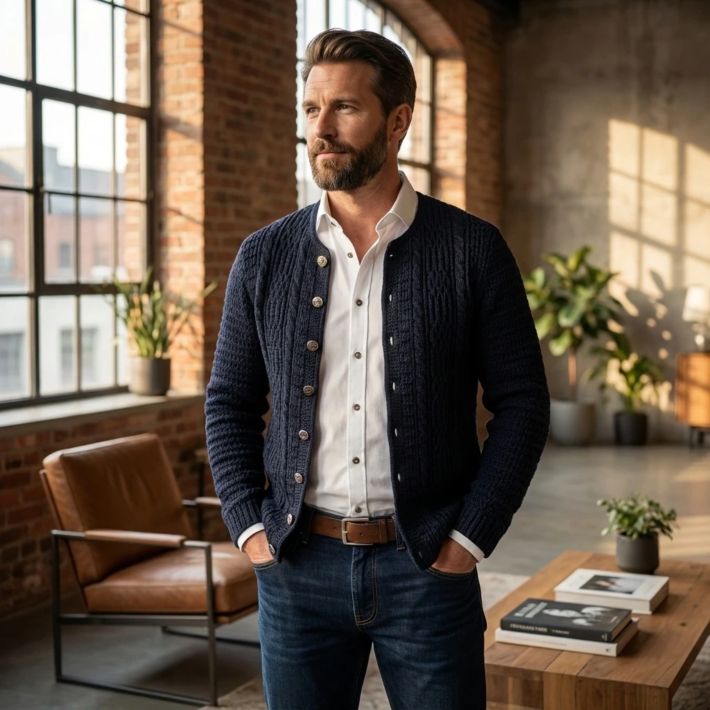 Gottseidank Strickjacke - Anton in carbonblau