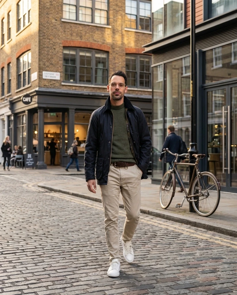 Barbour Jacke - Ashby Wax in navy