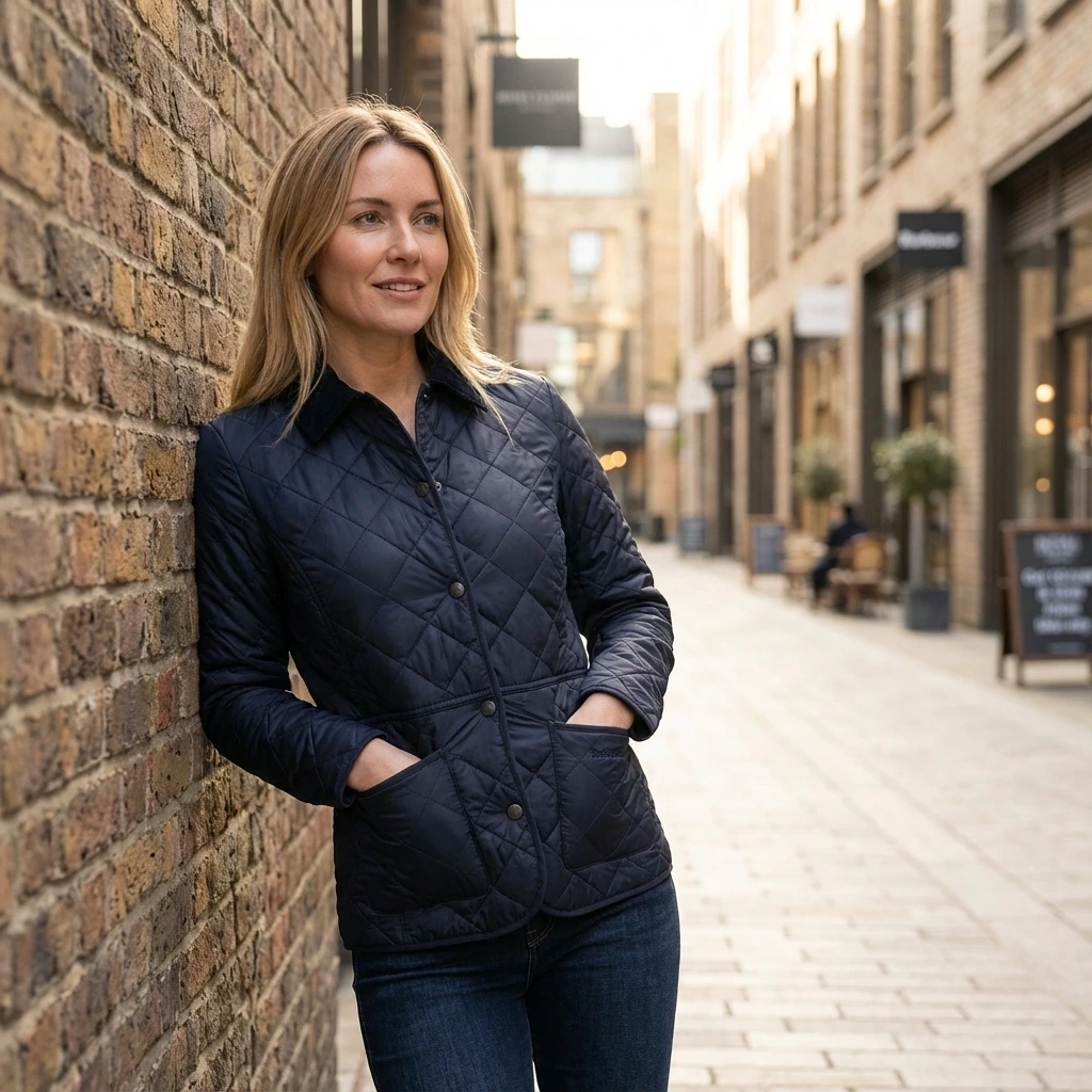 Barbour Jacke - Deveron Quilt in navy (36 D)