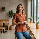 Meindl Lederbluse - Marra in terrakotta