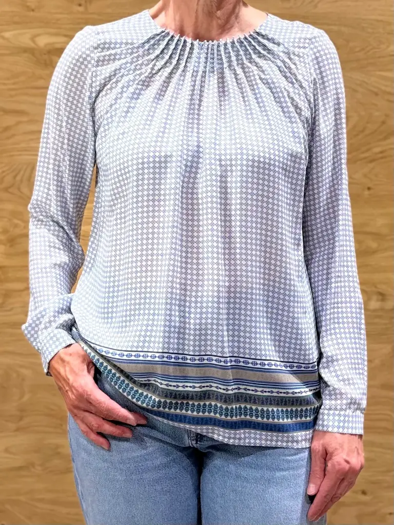 Anna Bluse - 6105A in blau