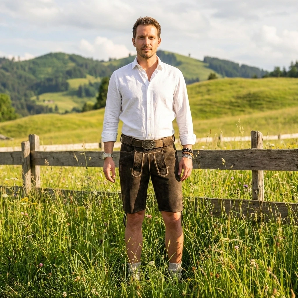 Spieth & Wensky Lederhose - Basic mit Gürtel in nutria (44)