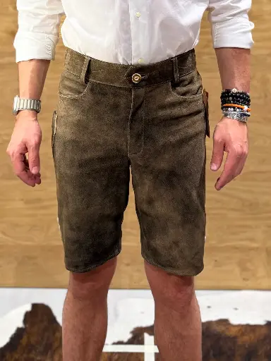 Spieth & Wensky Lederhose - Basic mit Zipper in schotter